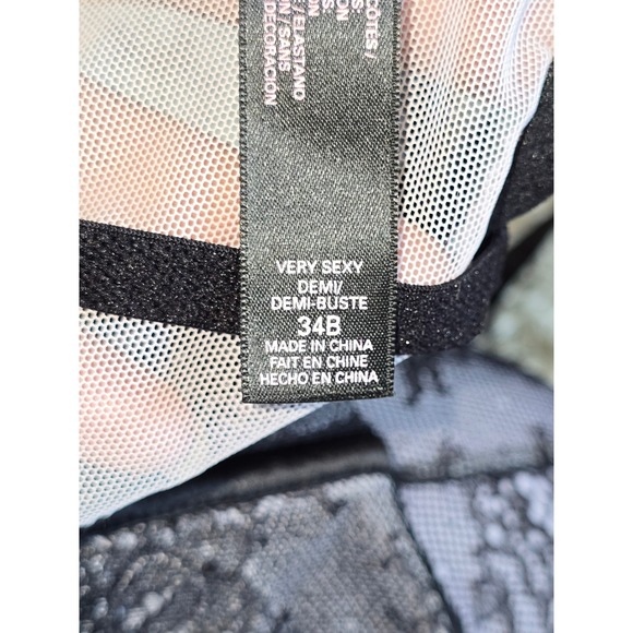 Victoria's‎ Secret Very Sexy Demi Bustier Bra Black Lace 34B Lingerie - Picture 3 of 3